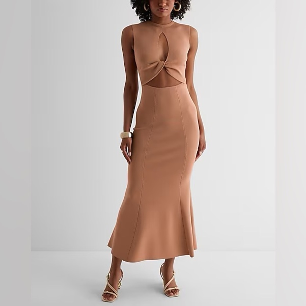 Express Convertible Twist Cutout Maxi Sweater Dress